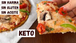 La Mejor PIZZA DE COLIFLOR KETO Masa sin Harina 😍  Fácil y Saludable [upl. by Strickler]