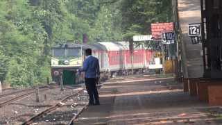 GOC WDP3A Silent Entry amp Honking With 12432 NZMTVC Rajdhani Express In Konkan Railway [upl. by Etnaihc]