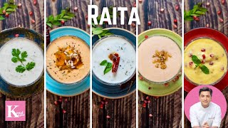 मिनटों में 5 तरह का रायता तैयार 5 Types of Raita  Indian Style Yogurt  Kunal Kapur Summer Recipes [upl. by Siloa866]