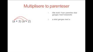 Algebra 3  Multiplikasjon av parenteser [upl. by Maxwell]