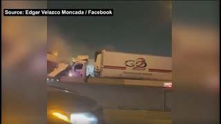 Person Narrowly Escapes Injury Or Worse During Massive I35W Pileup In Fort Worth [upl. by Rania]