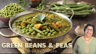 Green Bean amp Peas  Vegan Recipe using Peas and Beans by Manjula [upl. by Eresed]