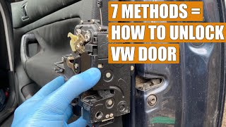 7 ways to open  unlock front amp rear door lock stuck in lock position doesnt open VW Golf 4 Polo [upl. by Briggs]