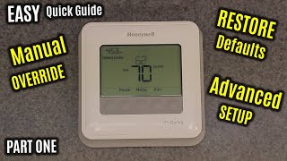 HONEYWELL Home T4 Pro  HOW to Use MANUAL Override  Factory RESET  Menu amp SETUP Options [upl. by Pacifa395]