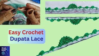 Easy and elegant dupatta crochet lace design1 Crochet tutorial for beginners [upl. by Atneciv778]