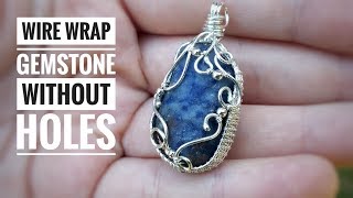 Wire Wrap Gemstones without Holes  DIY  Basic Pendant Tutorial 2 [upl. by Yecies]