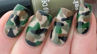 CAMOUFLAGE NAIL ART TUTORIAL [upl. by Zeeba]