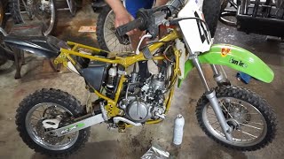 Kawasaki Kx65 Full Motor Rebuild  First Start Up [upl. by Eelyme]