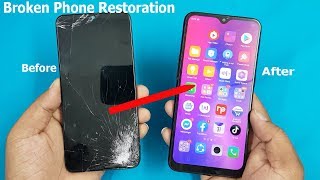 Restoration Destroyed Phone  OPPO A5s Screen Replacement With Frame  How to rebuild broken phone [upl. by Brownley]