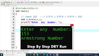 C Program to Check a Number is Armstrong or Not  Learn Coding [upl. by Penelopa]