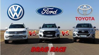 Amarok vs Ranger vs Hilux  DRAG RACE [upl. by Remmus843]