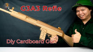 Diy Cardboard Gun Easy That Shoots  G3A3 rifle [upl. by Ahsaercal]