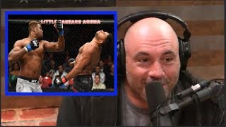 Joe Rogan on Francis Ngannou KOing Overeem [upl. by Ynnavoeg35]