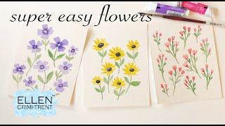 Beginner Watercolor  EASY Flowers [upl. by Notak614]