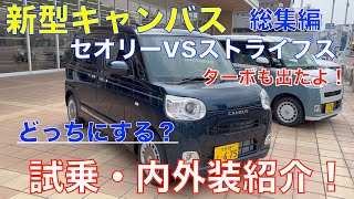 新型ムーヴキャンバス セオリーにするストライプスにする？ターボも出た！試乗・内外装紹介総集編！ [upl. by Gerkman]