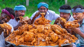 FULL CHICKEN BIRYANI  Whole Chicken Biryani Cooking amp Eating in Village  Arabian Biryani Recipe [upl. by Htebasyle]