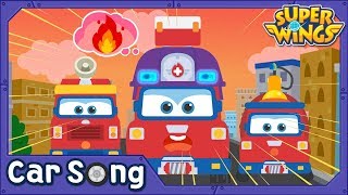 Fire Truck  English Song  SuperWings Songs for kids  de pompier voiture de [upl. by Gievlos]