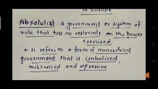 Absolutist meaning in Hindi HISTORY Class10 Chapter 1 The Rise of Nationalism in Europe [upl. by Primaveras378]