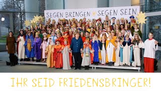 Sternsinger sind Friedensbringer Zu Besuch bei Bundeskanzlerin Angela Merkel [upl. by Bixby798]