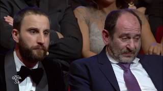 Dani Rovira con Antonio de la Torre y Karra Elejalde en los Goya 2017 [upl. by Booker]