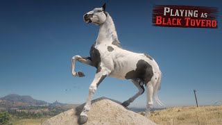 Playing as Black Tovero Fox Trotter HORSE in Red Dead Redemption 2 🔴Horse Falls and Crashes in 4K [upl. by Ettennad]