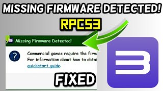 RPCS3 Missing Firmware Detected FIX [upl. by Auof]