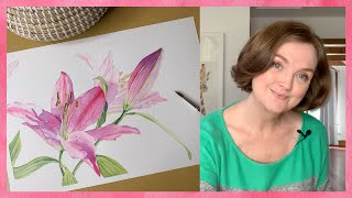 Painting Watercolour Lilies [upl. by Reklaw]