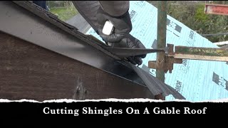 How To Cut The Roof Shingles On A Gable Roof [upl. by Suertemed]