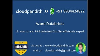 15 Read PIPE Delimiter CSV files efficiently in spark  Azure Databricks [upl. by Hsejar]
