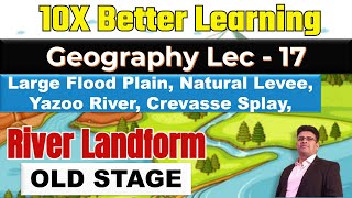 River Landform Part 13 Natural Levee Yazoo river Crevasse Splay  Geography Lec 17  PANKAJ SINGH [upl. by Reniar]