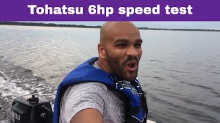 Tohatsu 6hp outboard motor speed test [upl. by Zulema]