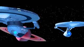 USS Excelsior and USS Enterprise Cruising Side by Side CGI [upl. by Arreik]