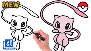 How To Draw Mew  Draw Pokemon Easy Step By Step [upl. by Borrell]