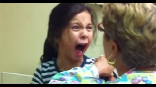 Little Girl Freaks Out Getting Flu Shot [upl. by Kcirdot]