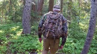 Setting up Grandpa Jerrys Ameristep Outhouse Ground Blind in his hunting spot [upl. by Alejna]