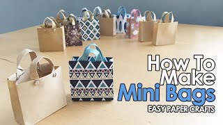 How to Make Mini Bags Easy Paper Crafts  DIY Miniature Paper Bags [upl. by Centeno]