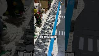 Lego winter village Cobblestone sidewalk is taking shape lego legowintervillage christmasfun [upl. by Labina812]