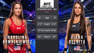 KAROLINA KOWALKIEWICZ VS DIANA BELBITA FULL FIGHT UFC FIGHT NIGHT 229 [upl. by Gnoud452]