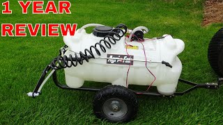 AgriFab Tow Behind Liquid Sprayer 1 Year Owner Review [upl. by Kinsley]