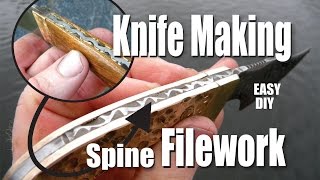 DIY Easy knife Making Spine Filework [upl. by Nnailuj]