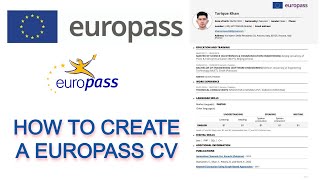 How To Create a Europass CV  Step By Step Process [upl. by Carlyle414]