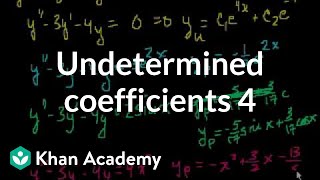 Undetermined coefficients 4  Second order differential equations  Khan Academy [upl. by Kiyoshi]