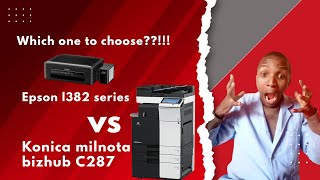 Printer Showdown Epson L382 vs Konica Minolta Bizhub C287 [upl. by Edette]