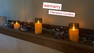 wemarry Flameless Candles 3 pack with remote and timer candle ledcandle lighting [upl. by Neleh124]