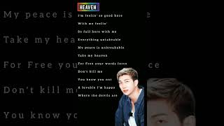 Heaven  Kim namjoon  Song lyrics  heaven rm bts [upl. by Edyaw]