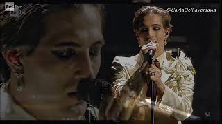 Maneskin  Coraline  live Sanremo2022  Omaggio al rock italiano [upl. by Rochester970]