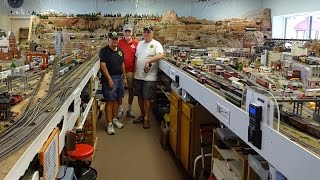 Large Model Railroad RR HO HO Scale Gauge Train Layout  Sun City West Arizona awesome trains [upl. by Ahsenak]