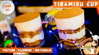 Tiramisu Cup  Vandus Kitchen  Easy No Bake Eggless Italian Cheese Dessert Recipe Malayalam English [upl. by Wappes]