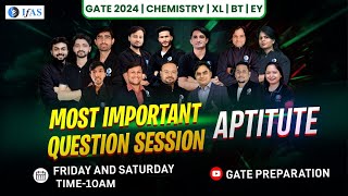 Aptitude  GATE 2024 XL BT EY  Most IMP Questions Series  IFAS [upl. by Bettzel]