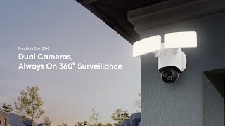 Introducing eufy Floodlight Cam E340  360° Security Dual Cameras Always on 360° Surveillance [upl. by Anahpos]